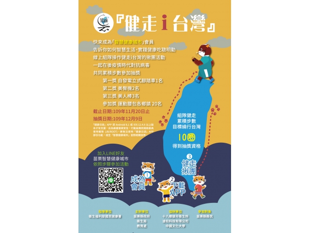 健走i台灣,揪團健走,共同累積步數,一起參加抽獎 !********
