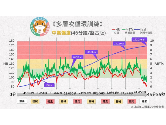多層次循環運動/中高強度(46分鐘/整合版)